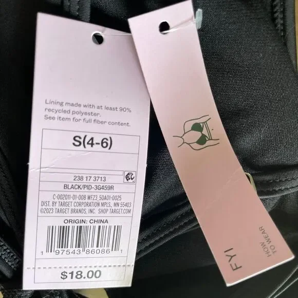 Wild Fable Size S Black Bikini Swim Top – Strappy Tie Front - Picture 4 of 4